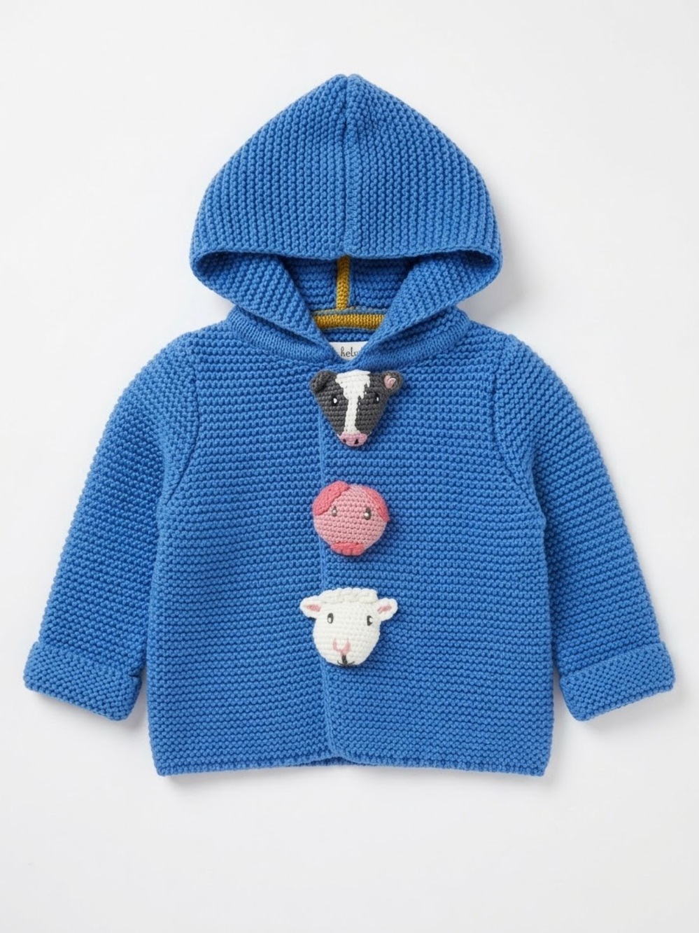 NWT Baby Boden Knit Farm Animals Cardigan Sweater 0-3 Months NEW Cow Sheep